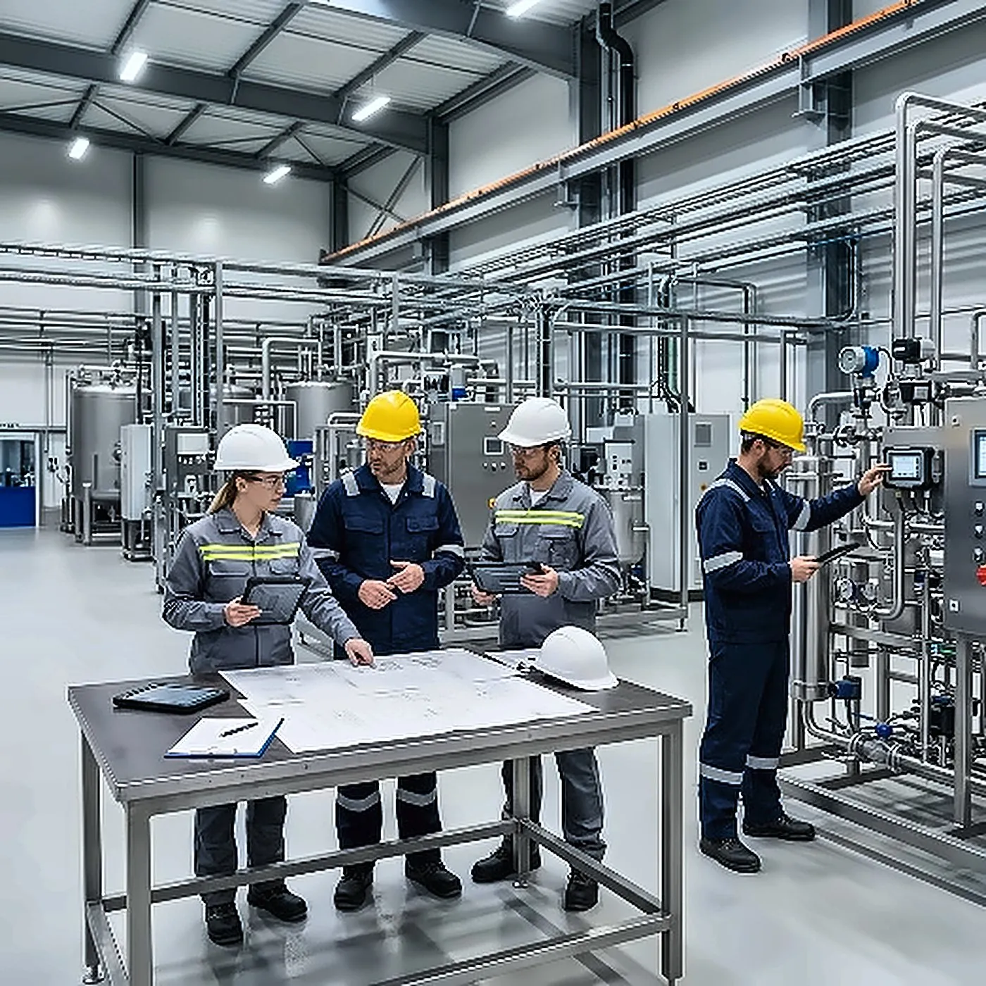 Amlak Fahud engineers reviewing plant documentation